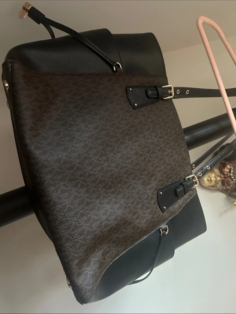 Michael Kors Brown & Black Monogram Tote